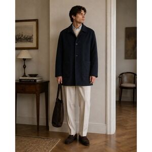 Brooks Brothers Wool Cashmere‎ Blend Coat Charcoal Grey Large